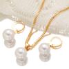 17KM Juego de 3 Piezas/Set Collar Colgante Para Mujeres Exquisito Moda Diamante de Imitación Doble Pendiente Conjunto de Joyería de Boda Regalo