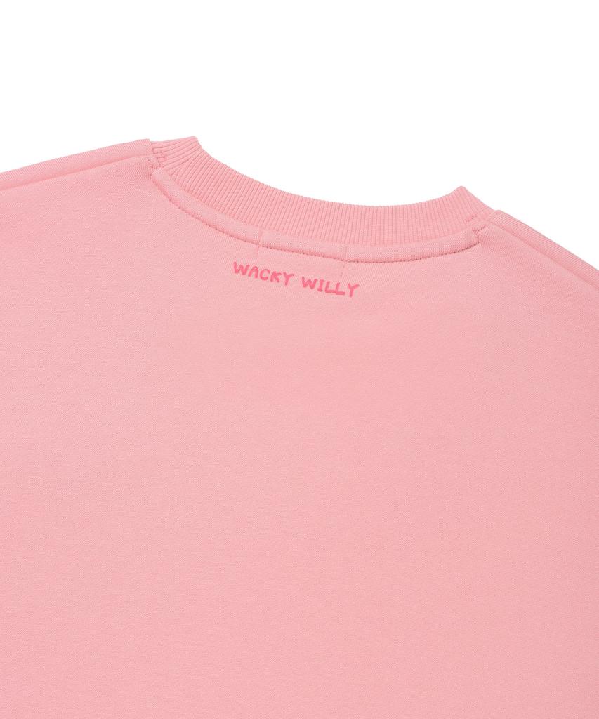 WACKY WILLY [25Fw] Women'S Lily Wappen Crop Sweatshirt Pink