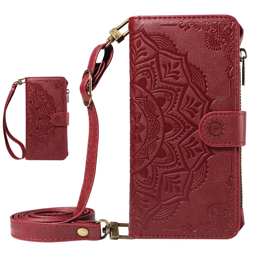Portfel z wytłaczanej skóry Mandala Etui z klapką Do Samsung Galaxy A57 A37 A56 A36 A26 A55 A35 A54 A34 A25 A24 A23 4G 5G