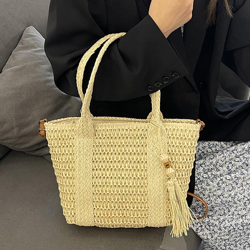 Summer Large Capacity Straw Weaving Tote Bag Women'S Shoulder Bags Crossbody Bag
