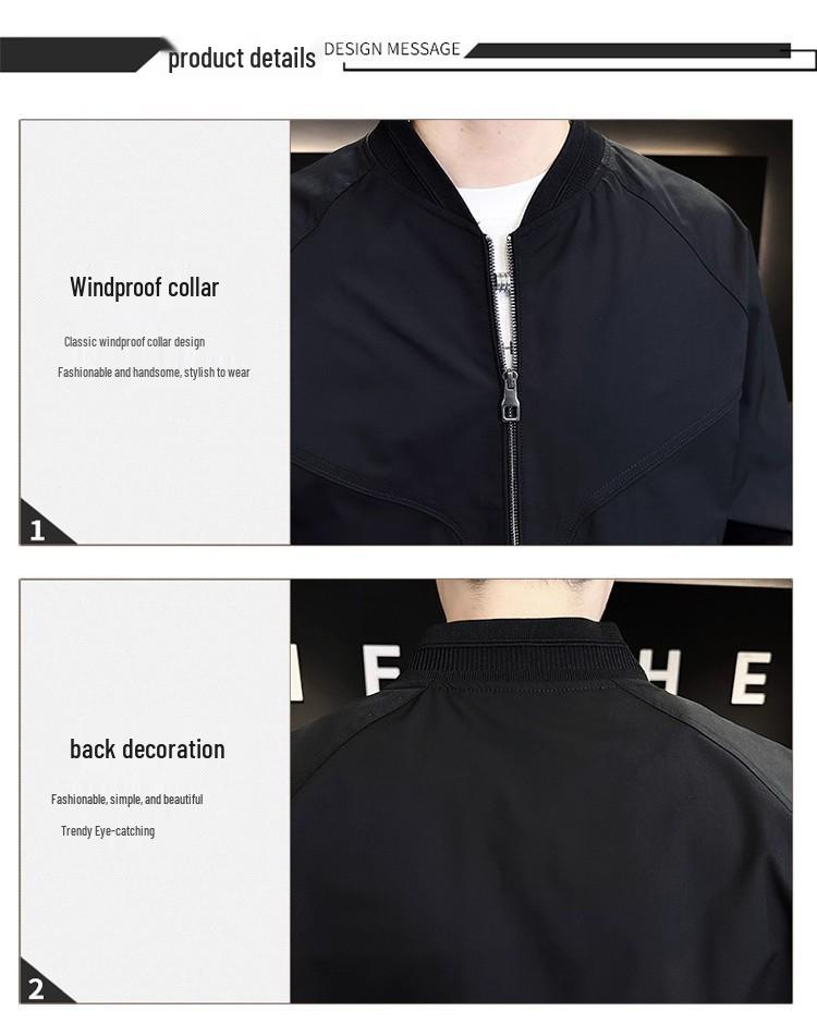 Men's Trendy Baseball Collar Jacket - Versatile Spring/Autumn 2025 Collection