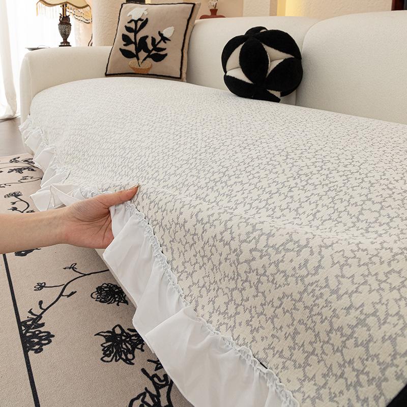 Französischer Mittelalterstil High-End Rock Sofakissen Neu Leichter Luxus High-End Sinn Gerade Reihe Abdeckstoff Vier Jahreszeiten