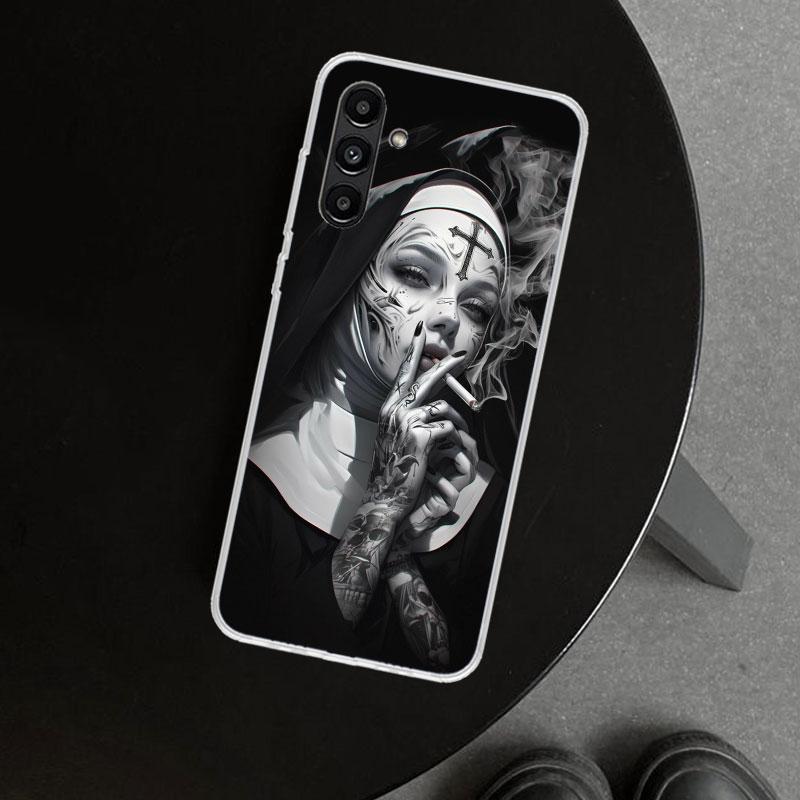 Dark Demon Nun Phone Case Cover for Samsung Galaxy A17 A16 A26 A36 A56 A57 A37 A15 A25 A35 A55 A14 A24 A34 A54 A13 A23 A33 A53 G