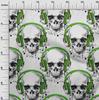 oneOone Cotton Flex Green Fabric Skull Craft Projects Decor Fabric Printed By The Yard 40 Inch