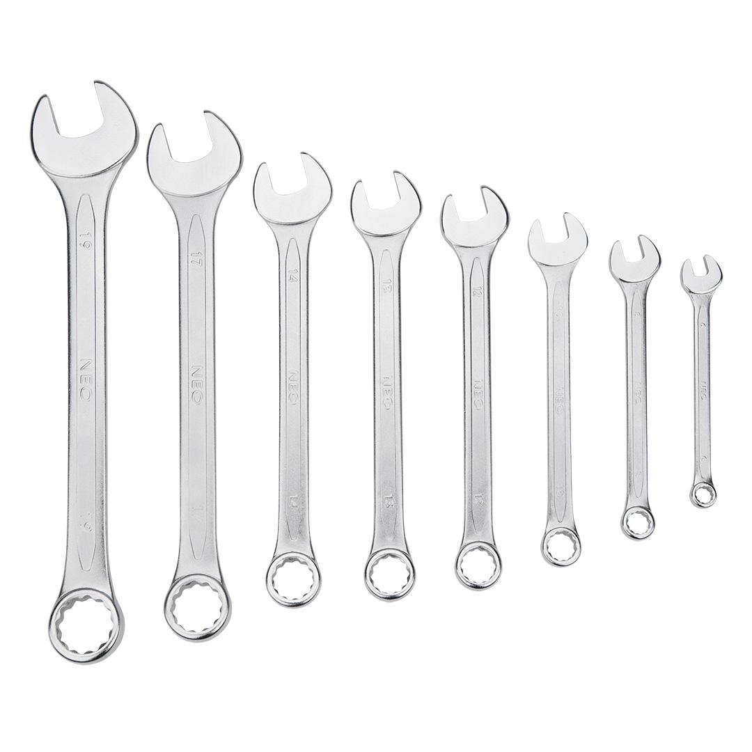 NEO Steek/ringsleutelset 6-19 mm, 8 dlg