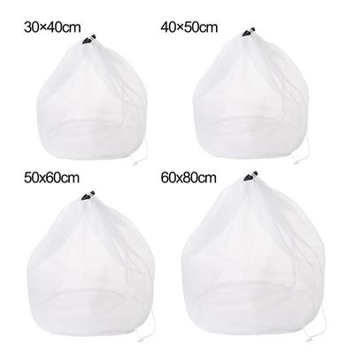 Durable Fine Mesh Nylon Drawstring Laundry Wash Bag Laundry Care Storage Pouch Bag
