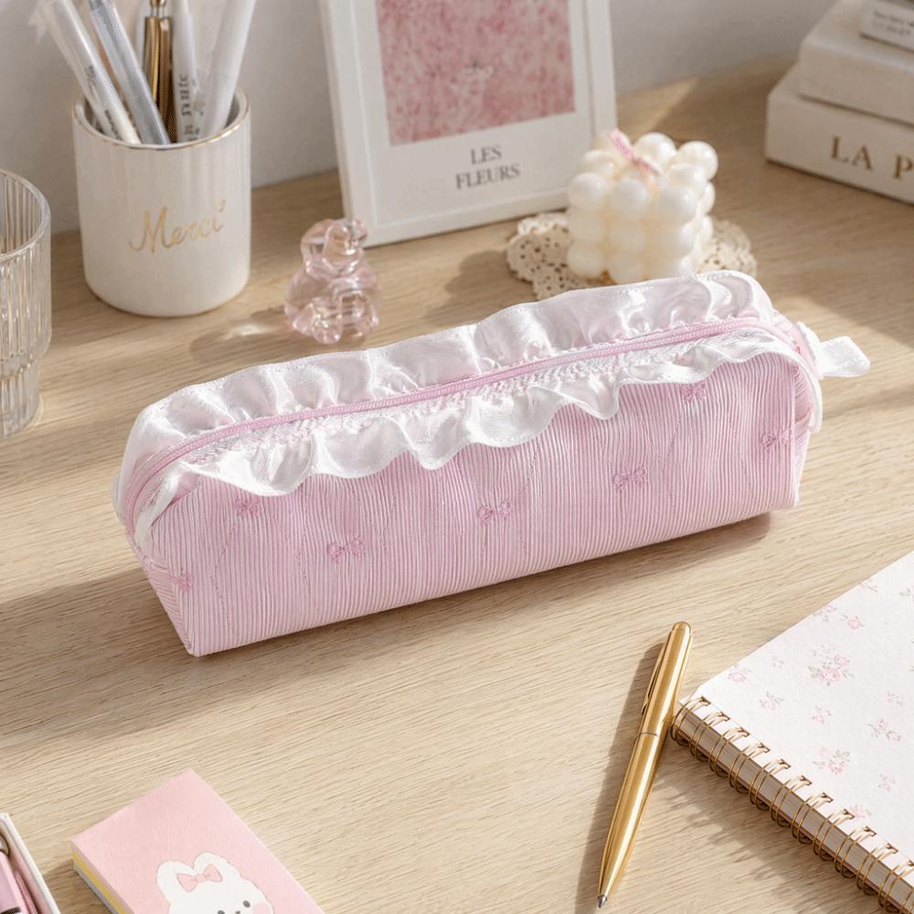 Ballet Pen Bag Bow Embroidery Stationery Bag Kawaii Pencil Case  Students
