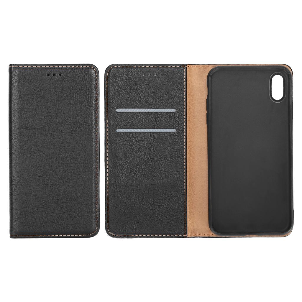 PU Leather Wallet Flip Cover with Credit Card Slot Magnetic Closure Shockproof Case for IPhone XS MAX