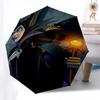Maleficent, Raven Themed Automatic Opening and Closing Umbrella, Brightly Colored 8-rib Portable Umbrella, Suitable for Men and Women, A Perfect Gift