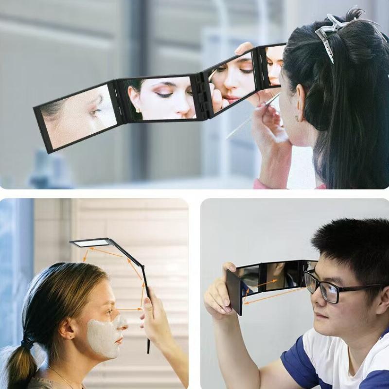 Folding Makeup Mirror Portable Handheld Pocket Mirror Minimalist Elegant Mirror Room Office Hand Decorative Mirrors Ornament
