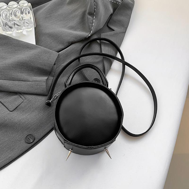 Personalized Creative Small Round Bag New Fashion Women's Niche Retro Record Shape Bag Ins Ladies PU Crossbody Bag KTB