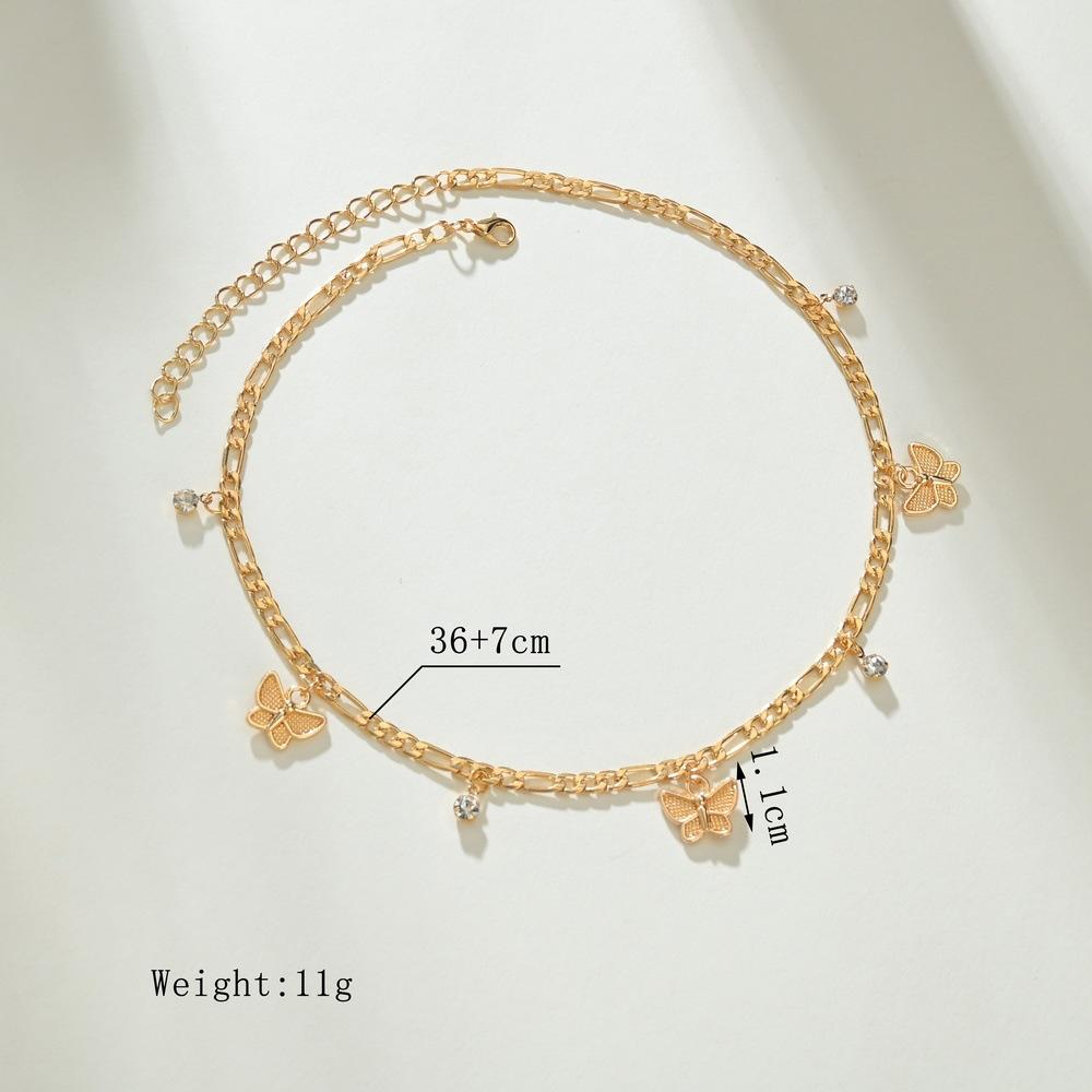 Modegefühl goldene Schmetterlingskette retro tanzend Hip-Hop Schlüsselbeinkette Fransen ins Internet-Berühmtheit Halskette Choker weiblich