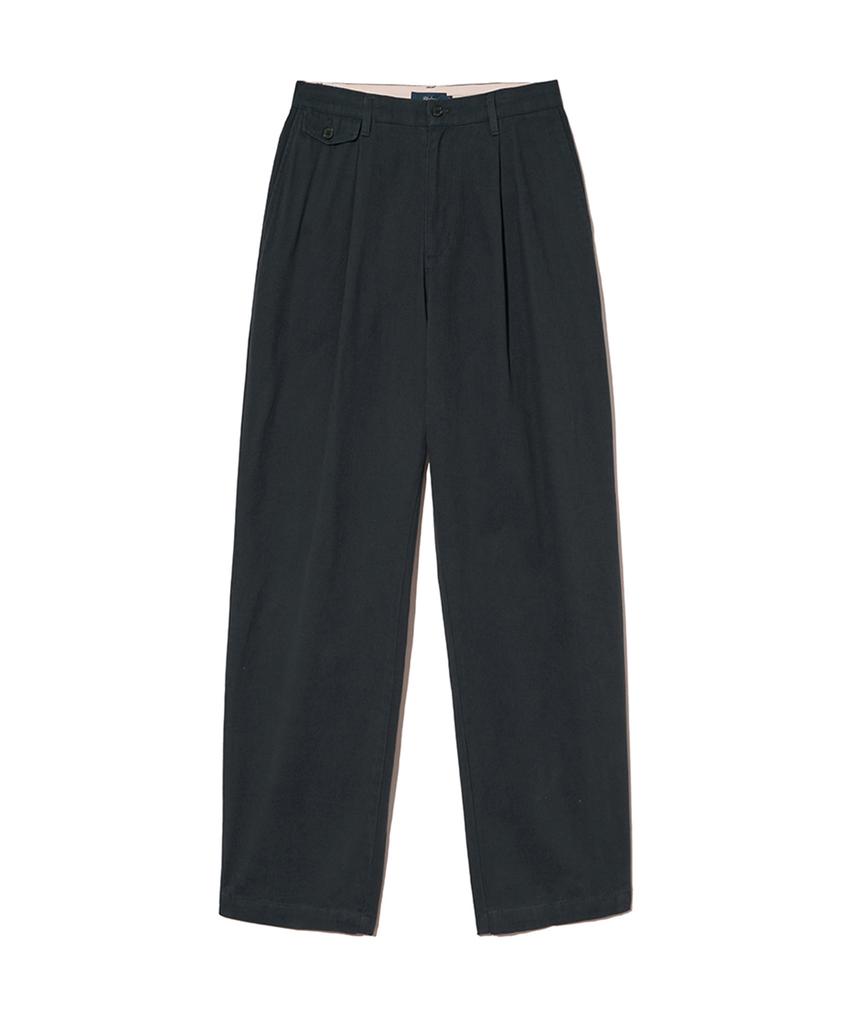 YALE Premium Vintage One-Pleat Coin Pocket Regular Chino Pants_Navy