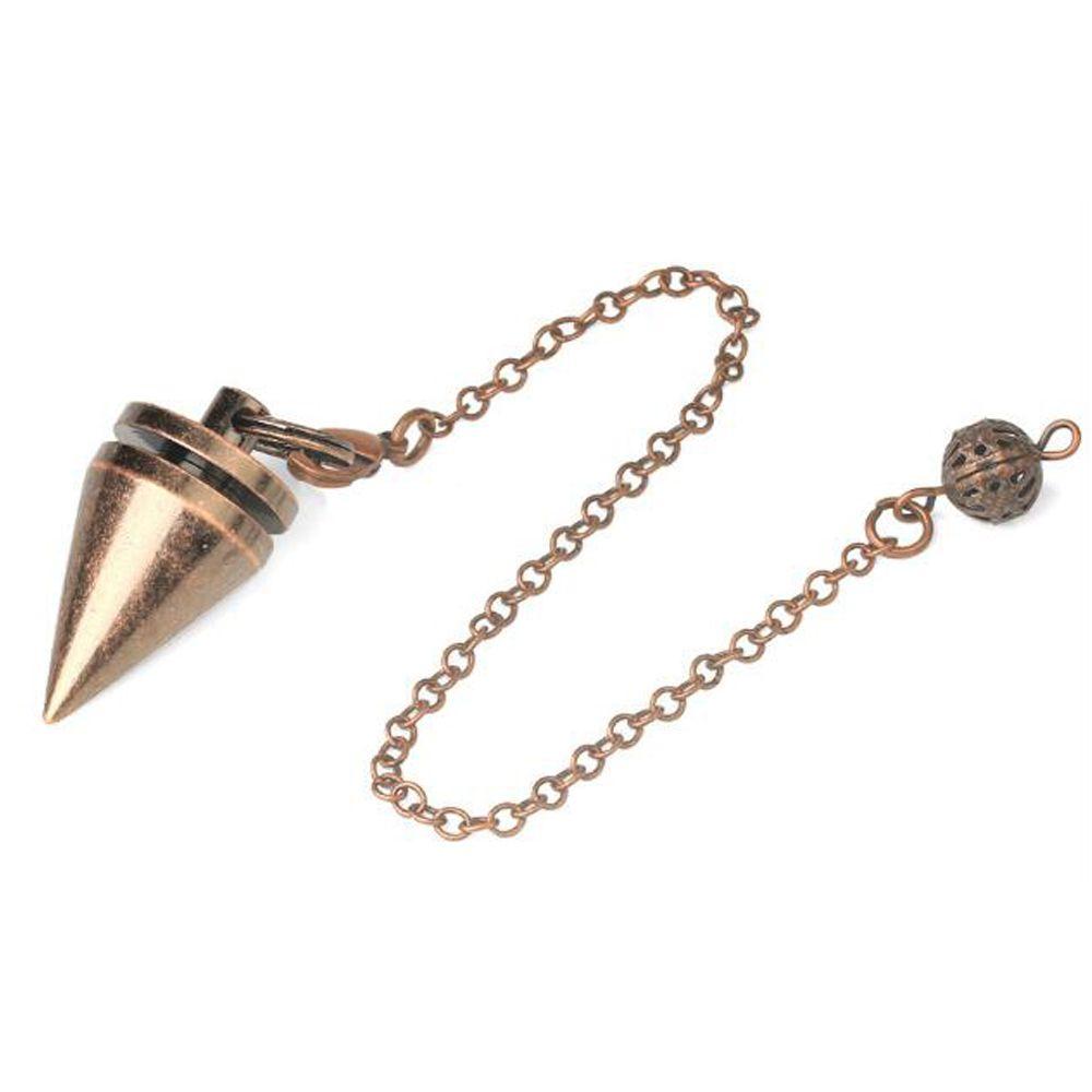 Gift Chain Gold Silver Antique Copper Dowsing Amulet Healing Reiki Pendulum Pendant Metal Cone Pendule Reiki