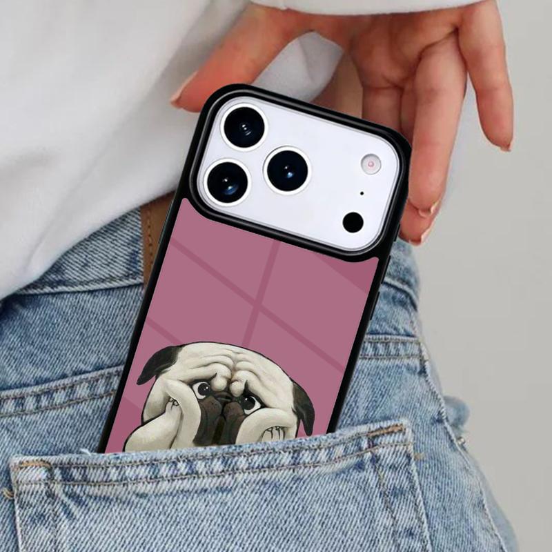 Pug Dog Funny Cartoon Phone Case for iPhone 17ProMax 12 13 14 15 16e 17 Pro Max Plus Air Cover