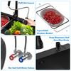 Embedded Mounted Workbench Sink Black Kitchen Sink Embedded/Top Stainless Steel with Cutting Board & Drainage Basket Single Bowl Accessories (31.5 X