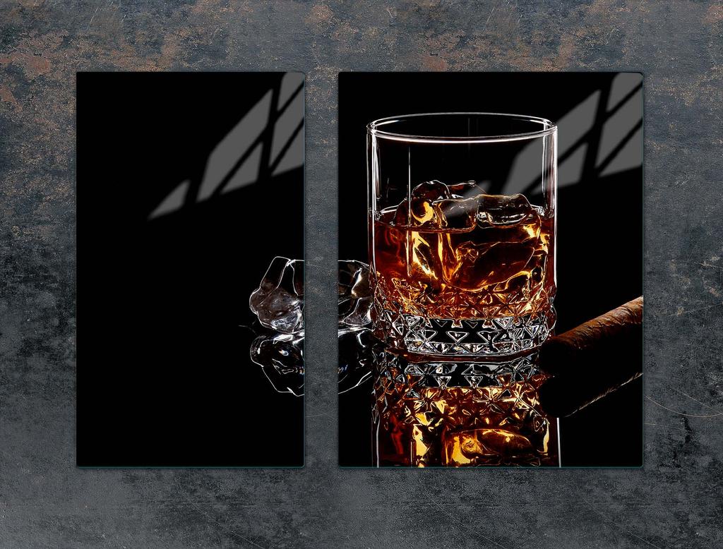SZKLANA PŁYTA OCHRONNA NA KUCHENKĘ 70x52 WHISKY