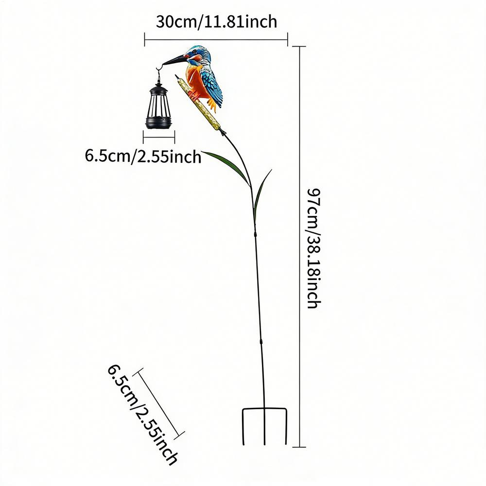 LED Solar Kingfisher Garden Statue Solar Powered Bird Light for Outdoor Waterproof Yard Decor Courtyard Landscape Unique Gift