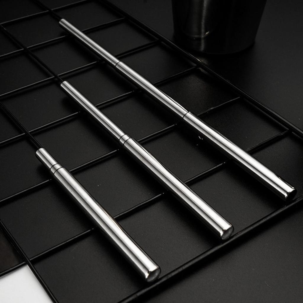 Stainless Steel Drinking Straw Outdoor Portable Reusable Tableware Shrink Straw Bubble Tea Coffee Telescopic Straws
