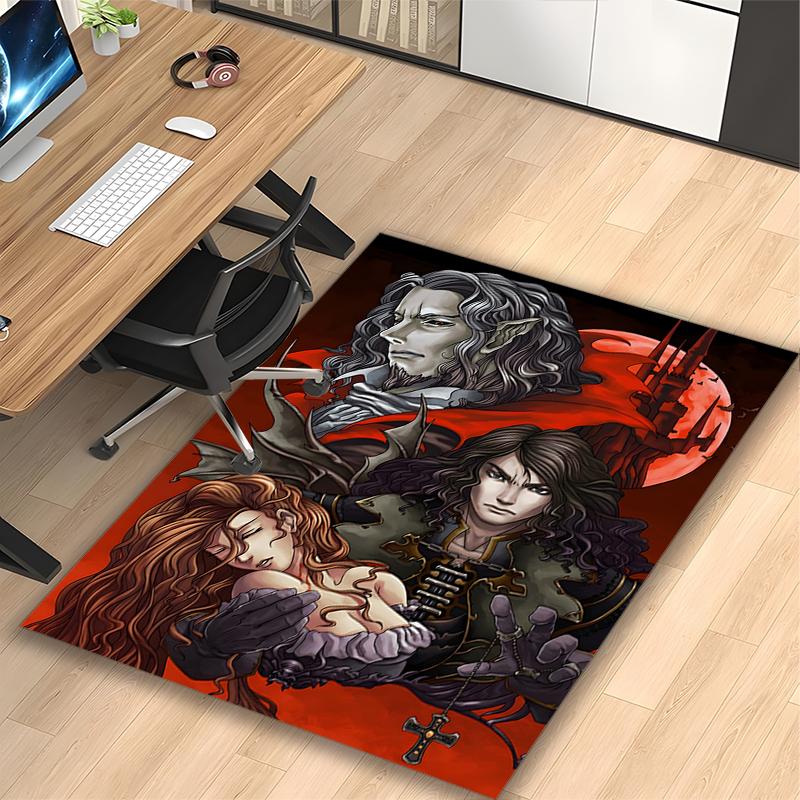 1pc Gothic Vampire Ladies Rug, Digital Printed Home Chair Sofa Mat, Durable Office Area Carpet, Beautiful Festival Decorations