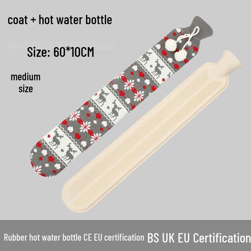 Explosion-Proof Hot Water Bottle: Rubber Design for Stomach and Feet, Long-Lasting Warmth