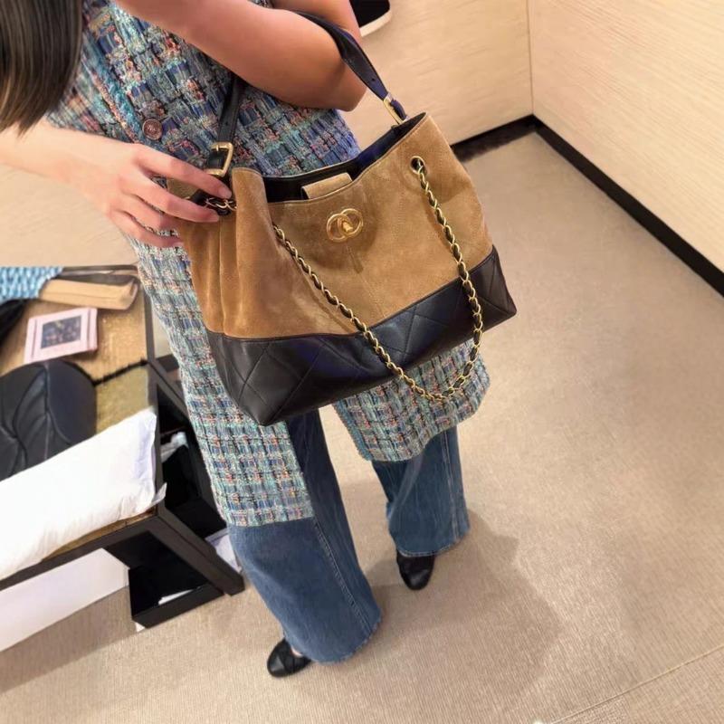 Suede Brown Bag Tote Bag Women's Large-capacity New Chain Bag Retro Armpit Bag