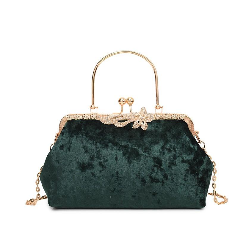 Elegant Velvet Clutch Bag Women Small Shell-Shaped Shoulder With Chain Strap Minimalist Designer Handbag Evening