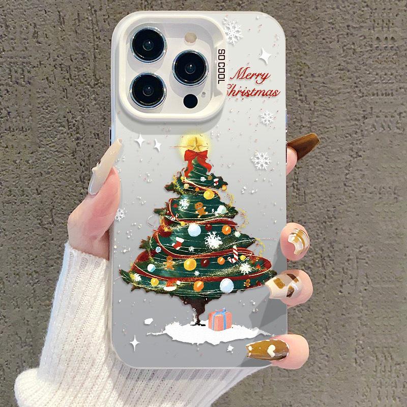 Silver iPhone 17 Christmas Tree Phone Case for Apple 15 Pro Max, 14 Pro, 13, and 16 Pro (Cross-border)