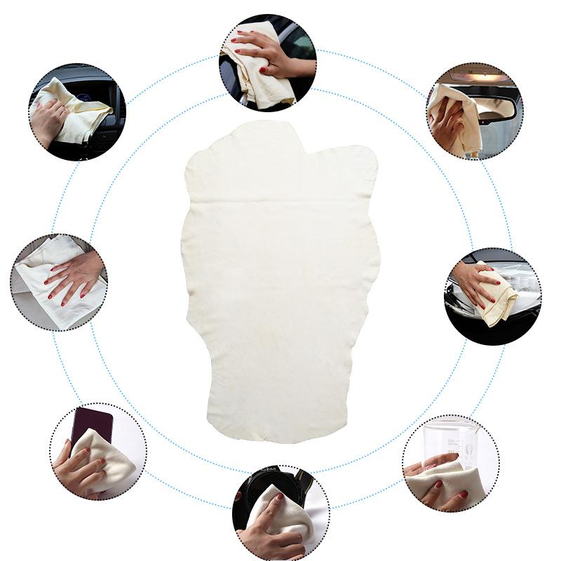 Paño de limpieza natural para el cuidado del automóvil, gamuza auténtica, ultra absorbente, toallas rápidas para lavar accesorios, piel de oveja natural, secado rápido