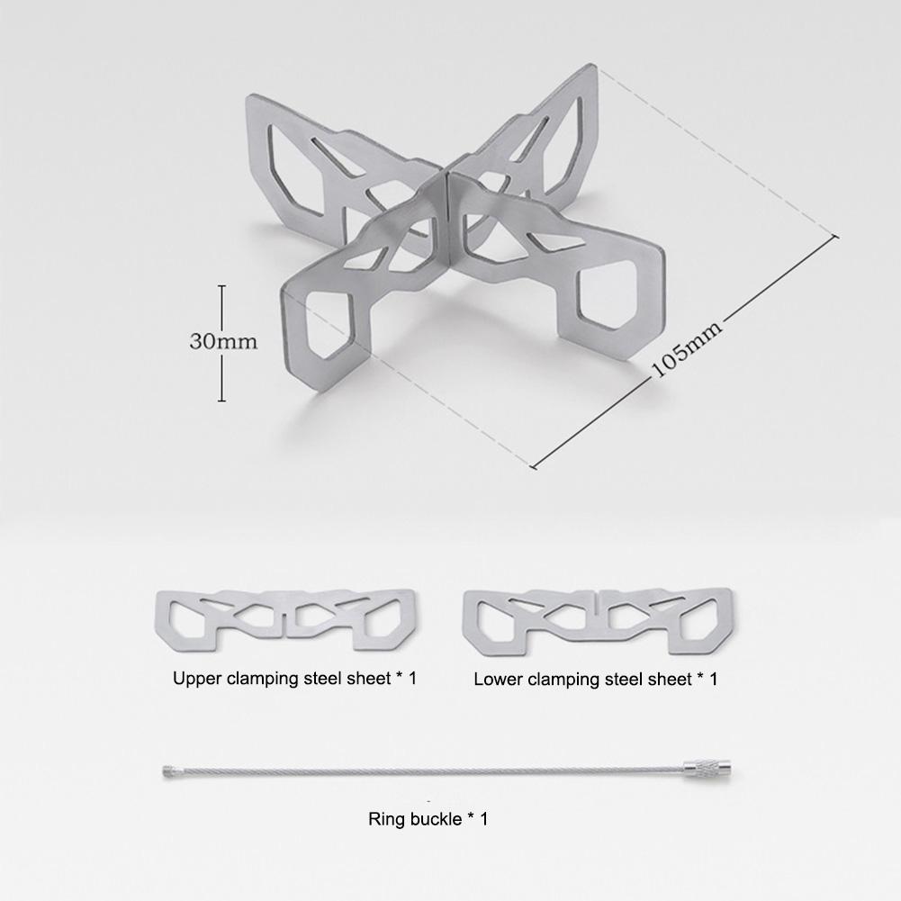 Portable Stove Stand Base Stainless Steel Lightweight Stove Bracket Cookware Accessory for Outdoor Camping