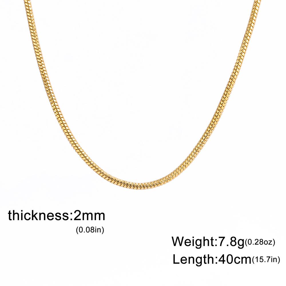

My Shape 1/1.2/1.5/3.2 mm Round Snake Chain Necklace Stainless Steel Link Chain Choker Fashion Jewelry Accessories Women Men 60cm