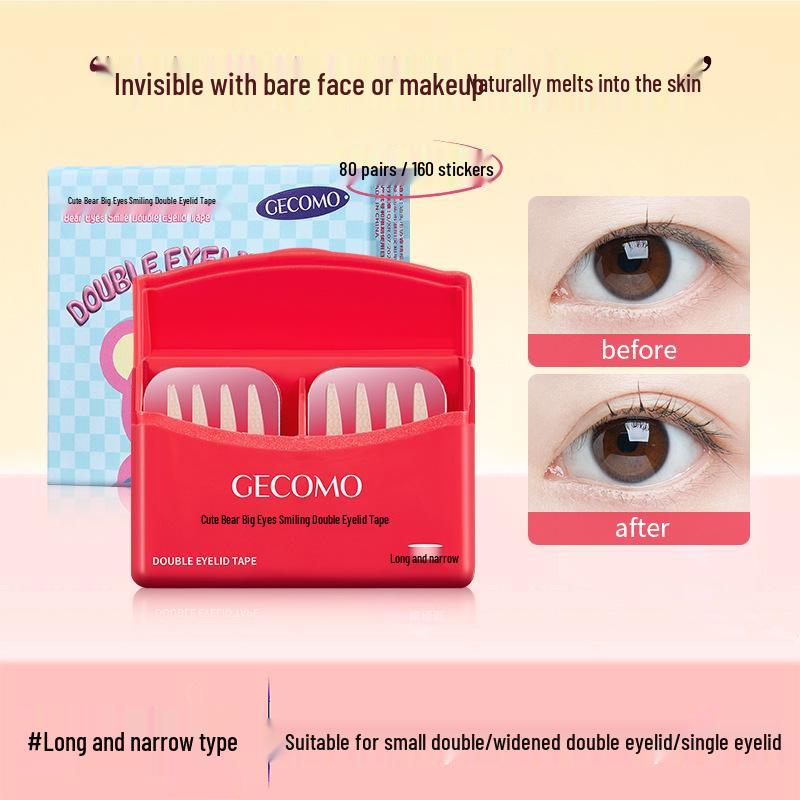 GECOMO Little Bear Double Eyelid Tape for Natural, Invisible Shaping of Puffy Eyelids