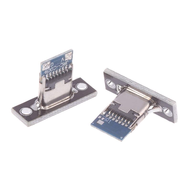 5Pcs Usb 3.1 Type C Socket With Screw Fixing Plate Type-C Usb Jack 3.1 Type-C 2Pin 4Pin Female Connector Jack Charging Port