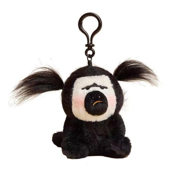 

White-Faced Monkey Plush Keychain Soft Skin-Friendly Backpack Charm Unique Funny Ugly Doll Ornament Quirky Monkey Desk Decor чёрный