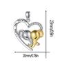 Mamma och Baby Lycklig Elefant Halsband Mor Dotter Hjärta Hänge Silver Jag Älskar Dig För Evigt Mors Dag Gåvor för Kvinnor