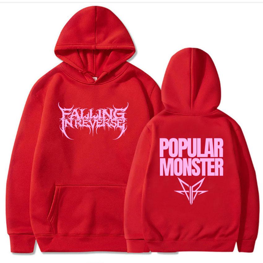 Album Popular Monstour Printing Hoodies Falling in Reverse Rock Band Sweatshirts Winter Hooded Long Sleeve Pullovers Moletom Men