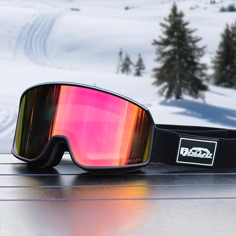 Anti-Fog Double Layer Ski Goggles - Fits Adult Helmets, Suitable for Children, Perfect for Winter Sports