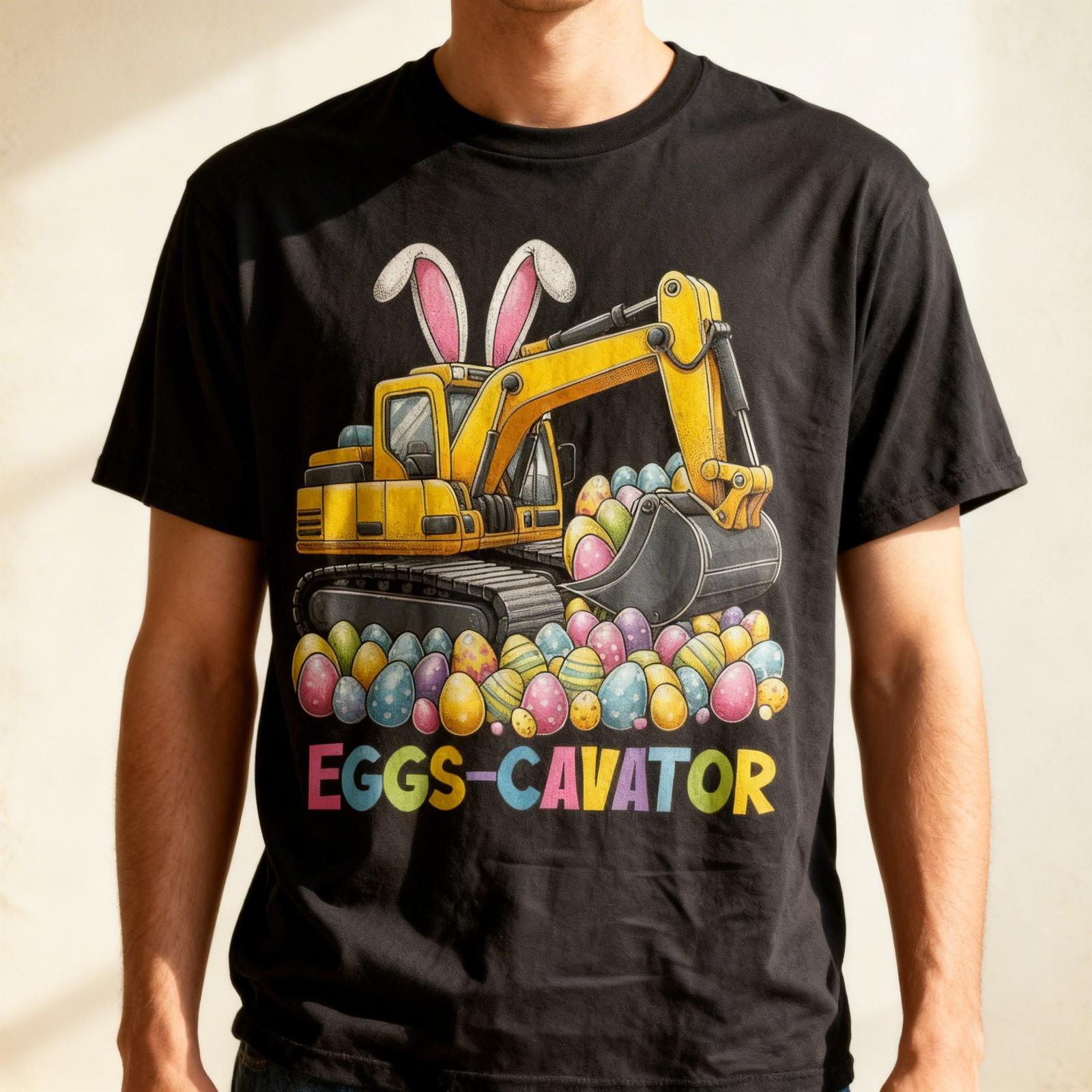 Eggs-Cavator Easter Day Excavator Easter T-Shirt X9 S