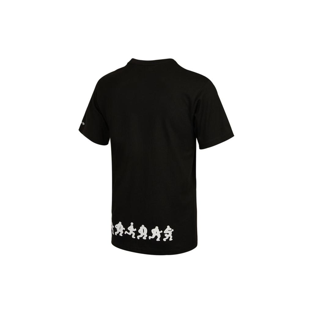 Adidas Originals Trefoil Graffiti Logo Print Sports Short Sleeve T-Shirt Men Tops Black H32312