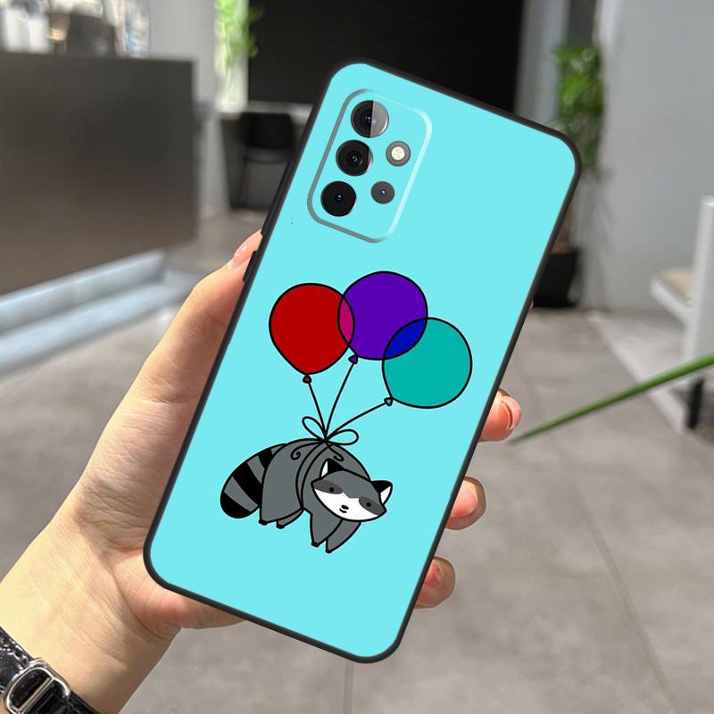 Cartoon Raccoon Case For Samsung Galaxy A32 A12 A22 A52 A35 A26 A16 A05 A55 A15 A54 A34 A14 A56 A36 A13 A53