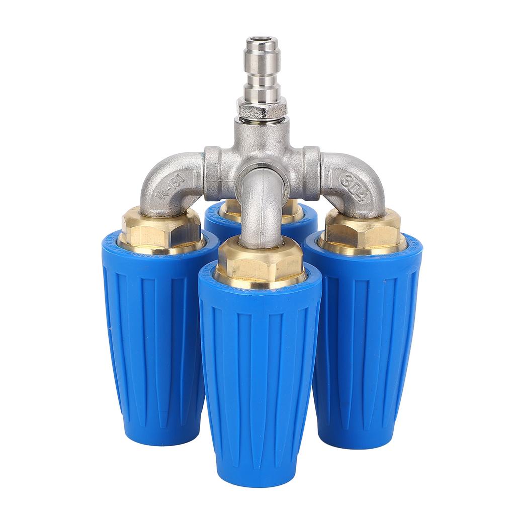 4 In 1 Pressure Washer Nozzle Blue 360 Degrees  Rotating 4000psi 1/4 Inch Quick Connector Pressure Washer