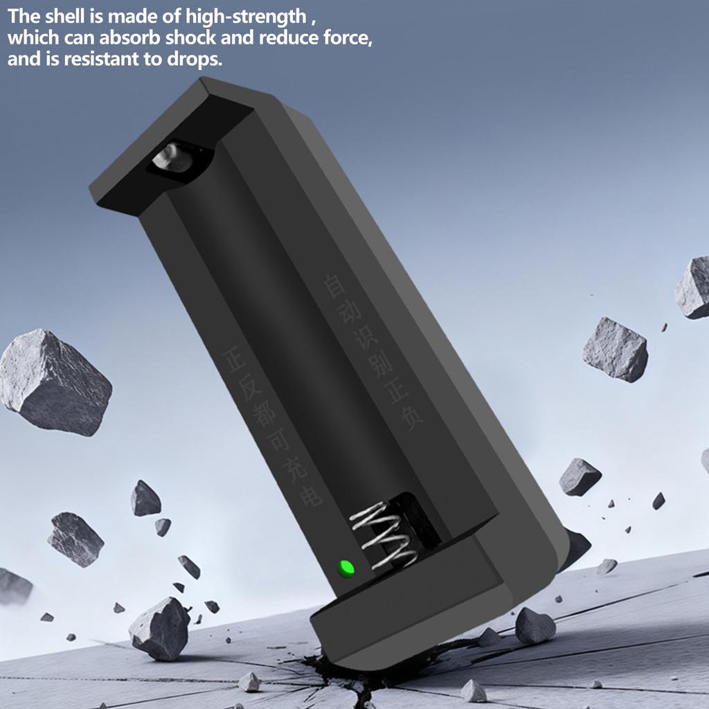 Travel 18650 Battery Charger Slot With Overcharge Protections Wide Voltages Support For 14500 16340 18500 Cells