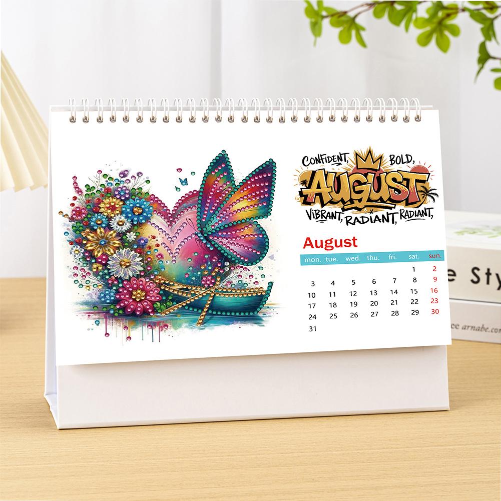 DIY Diamond Art Painting 2026 Desk Calendar Ornament, 2026 Monthly Flip Tabletop Calendar Kit Monthly Planner From Jan To Dec.