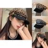 Y2k Leopard Print Beret Hat Unique Embroidered Design For Men's And Women's Style