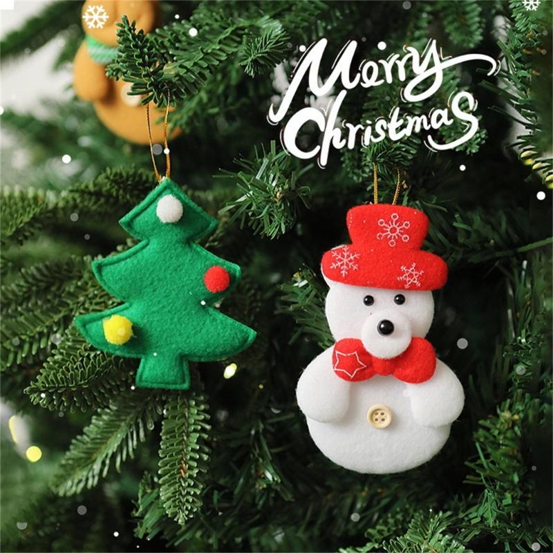 30 Pcs Plush Doll Socks Christmas Tree Pendants Christmas Tree Decorations Ornaments Set Lovely Santa Hanging Ornaments