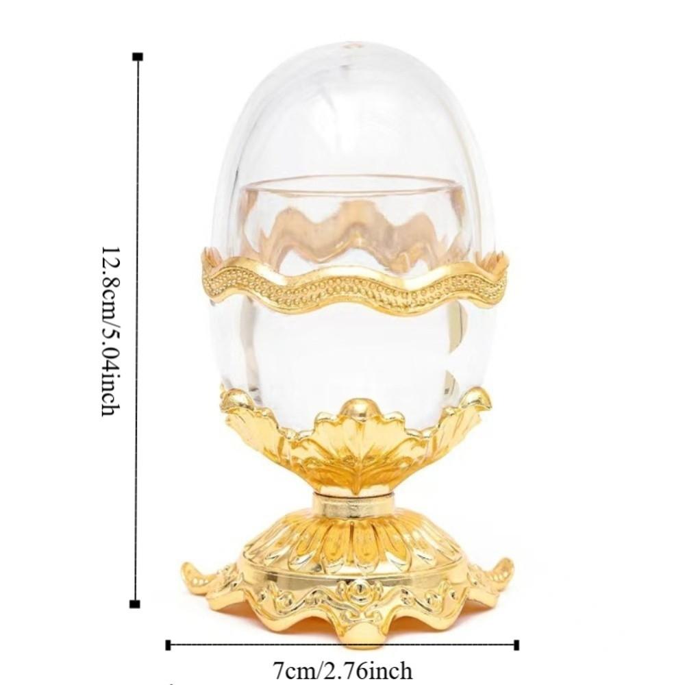 Transparent Egg Shaped Toothpick Box with Base Cotton Swab Organizer Toothpick Holder  Restaurant