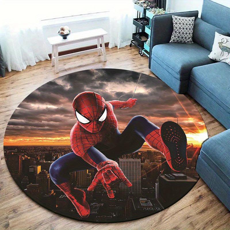 1pc Spider-man Pattern Round Area Rug , Bedroom Living Room Floor Mat , Playroom Bedroom Living Room Indoor Decor Rug , Aesthetic Room Chris