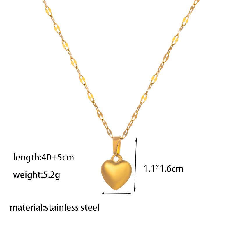 Elegant Personalized Double Heart Pendant Titanium Steel Necklace for Women