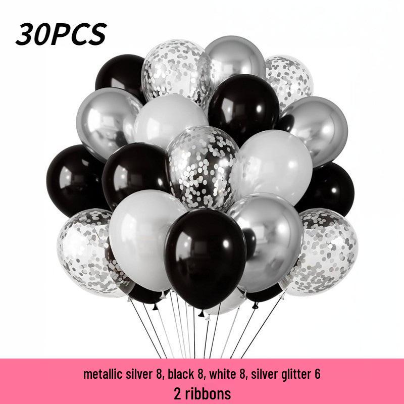 12" Sequin Confetti Balloons - Set of 30 for Christmas, Halloween, and Birthdays