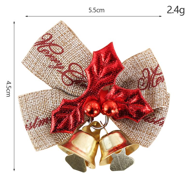 Christmas Bell Bow Gold Red Bowknot Christma Decoration for Gift Box Xmas Tree Hanging Pendant Merry Christmas  Supplies